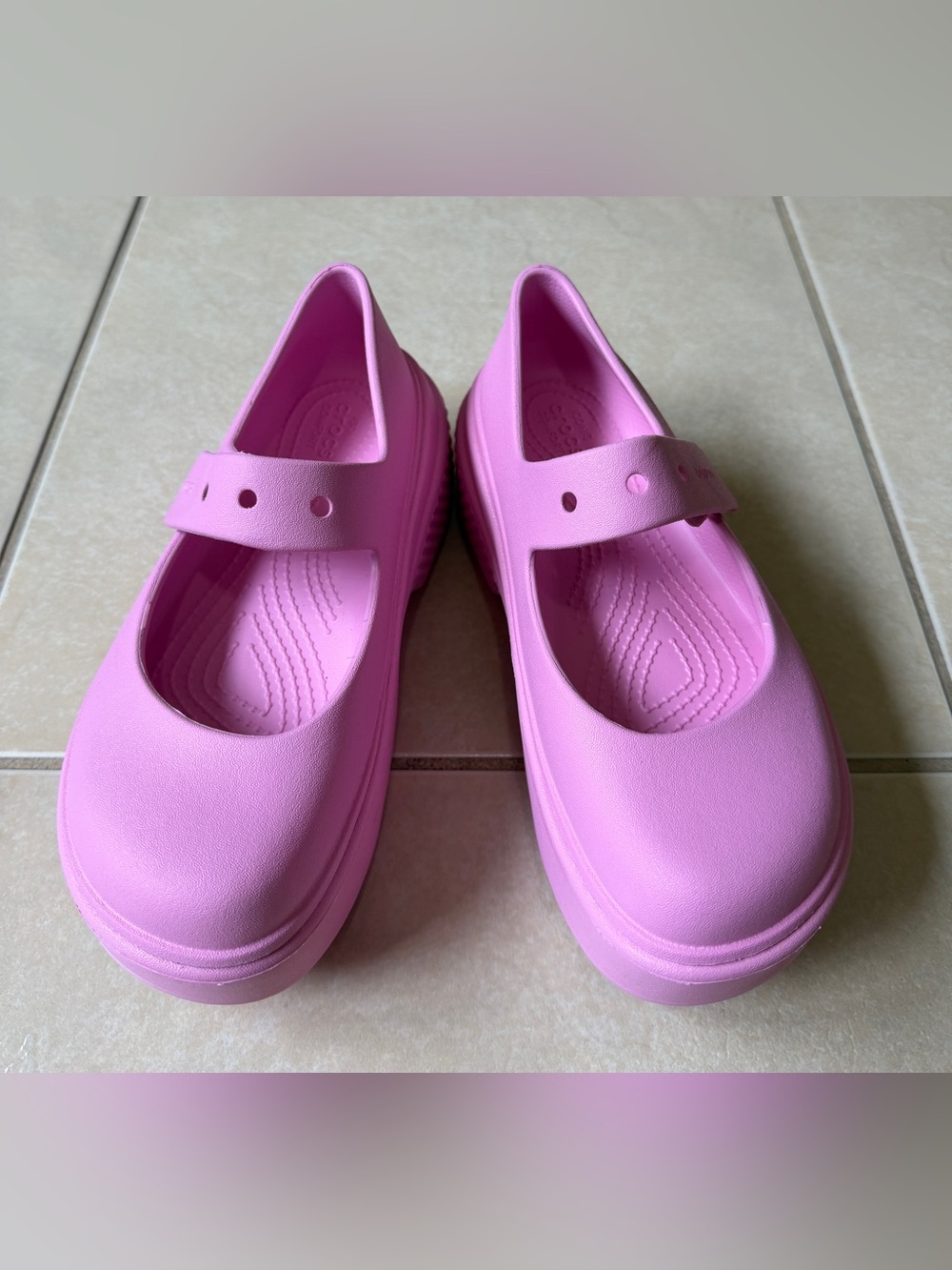 Crocs Stomp Mary Jane Platform Pink Clogs Shoes Women’s Size 6 W6 Fits Size 7